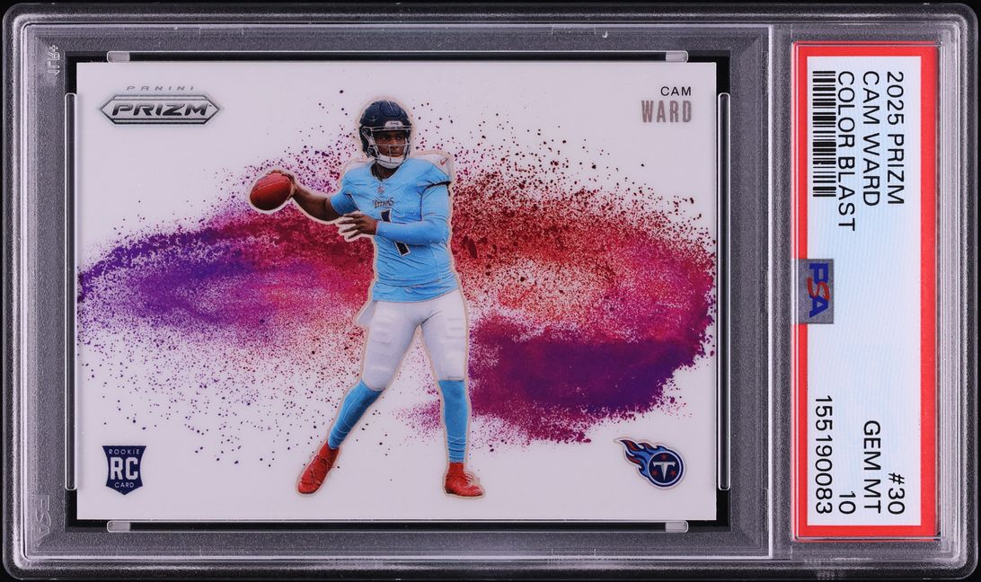 2025 Panini Prizm Color Blast Cam Ward ROOKIE #30 PSA 10 GEM MINT