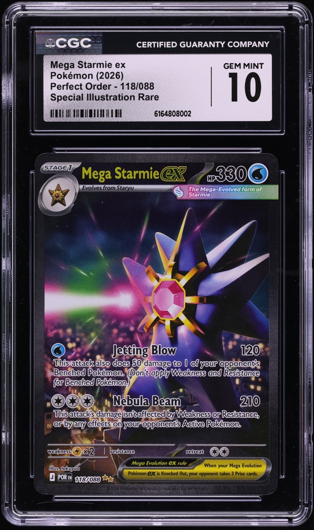 2026 Pokemon Mega Evolution Perfect Order SIR Mega Starmie Ex #118 CGC 10 GEM MINT