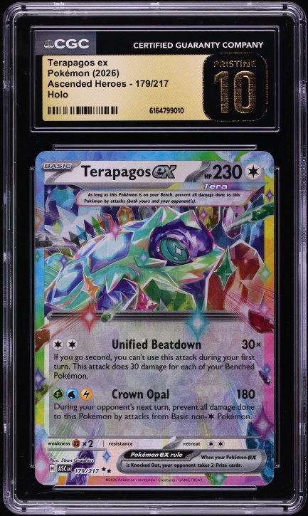 2026 Pokemon Mega Ascended Heroes Holo Terapagos EX #179 CGC 10 PRISTINE