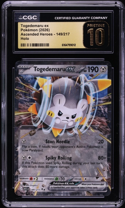 2026 Pokemon Mega Evolution Ascended Heroes Holo Togedemaru ex #149 CGC 10 PRISTINE