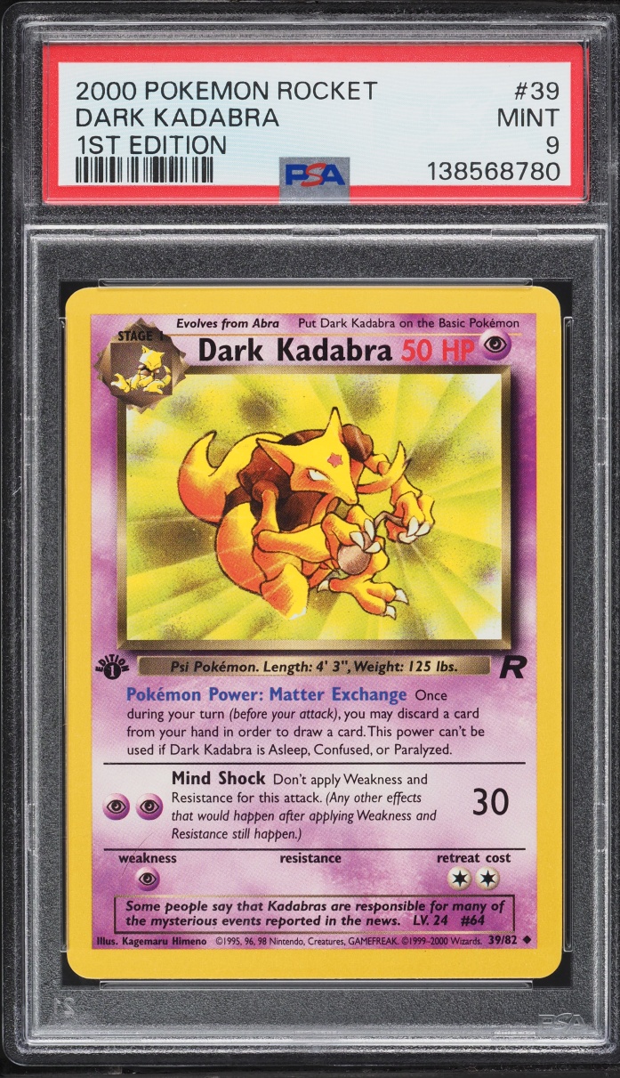 1995 dark kadabra pokemon card value Amazon.com: - (39) or Paralyzed Dark Kadabra Pokemon Cards Price