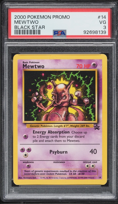 2000 Pokemon Movie Black Star Promo Mewtwo #14 CGC 9.5 MINT+ on