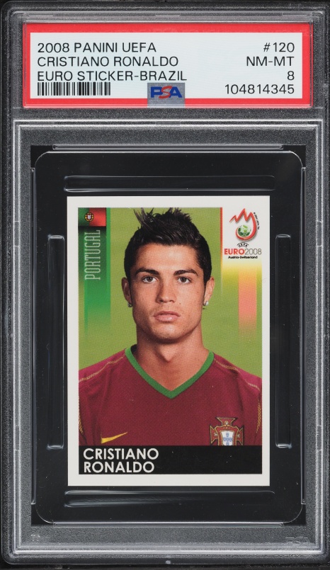 2008 Panini UEFA Euro Sticker Cristiano Ronaldo #509 PSA 10 GEM