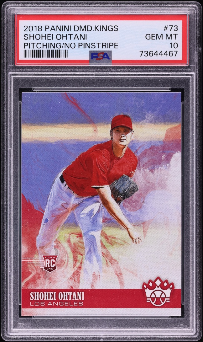 2018 Panini Diamond Kings Pitching No Pinstripe Shohei Ohtani ROOKIE #73 PSA 10 GEM MINT