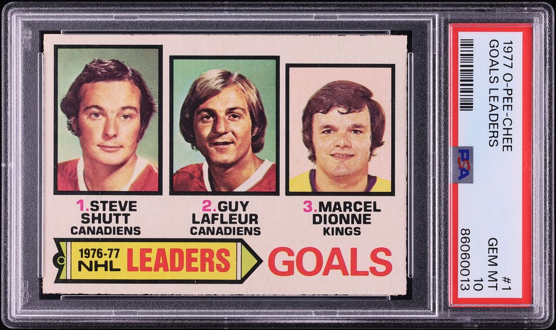 1977 O-Pee-Chee Hockey Steve Shutt Guy Lafleur Marcel Dionne Leaders #1 PSA 10 GEM MINT