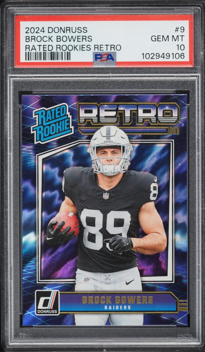 2024 Donruss Retro Brock Bowers ROOKIE #9 PSA 10 GEM MINT