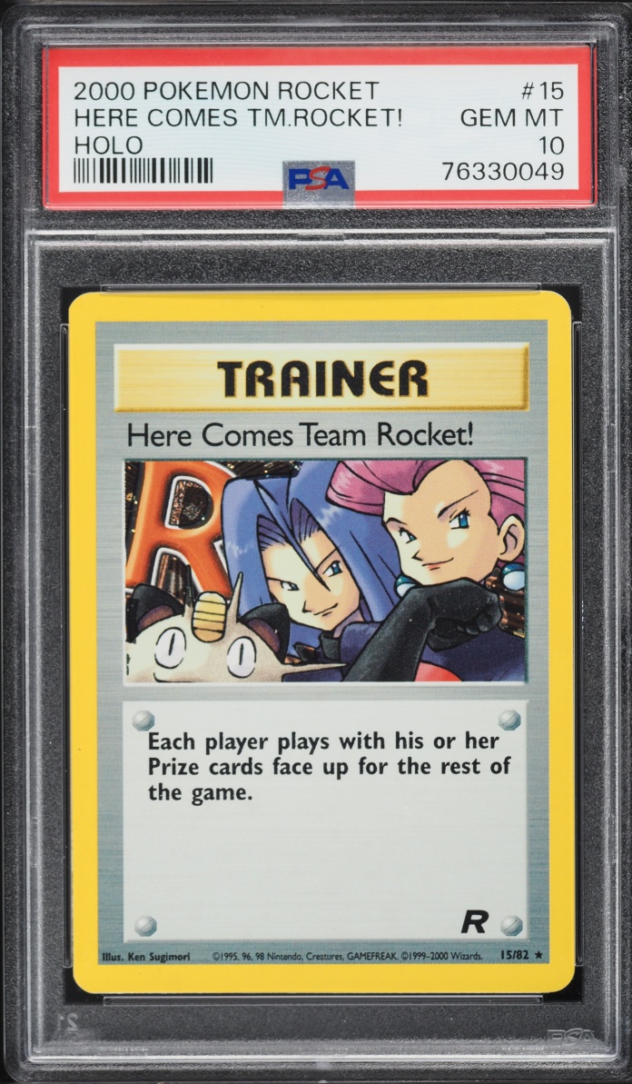 2000 Pokemon Team Rocket Holo Here Comes Team Rocket #15 PSA 10 GEM MINT