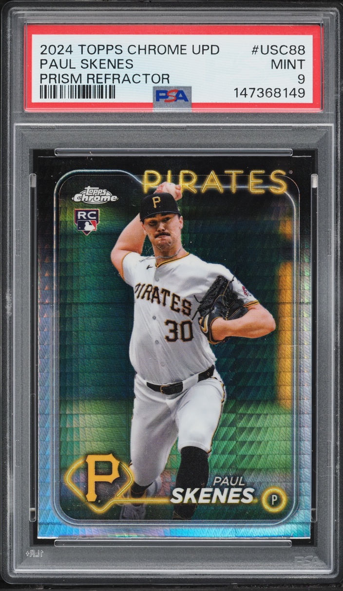 2024 Topps Chrome Update Prism Refractor Paul Skenes ROOKIE #USC88 PSA 9 MINT