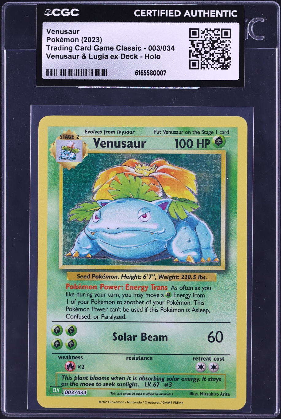 2023 Pokemon SV TCG Classic Collection Lugia ex Deck Holo Venusaur #3 CGC AUTH