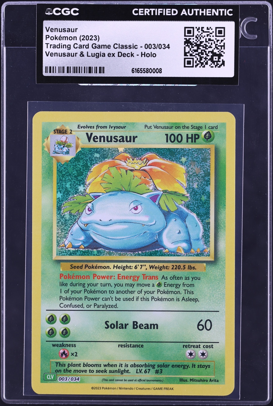 2023 Pokemon SV TCG Classic Collection Lugia ex Deck Holo Venusaur #3 CGC AUTH
