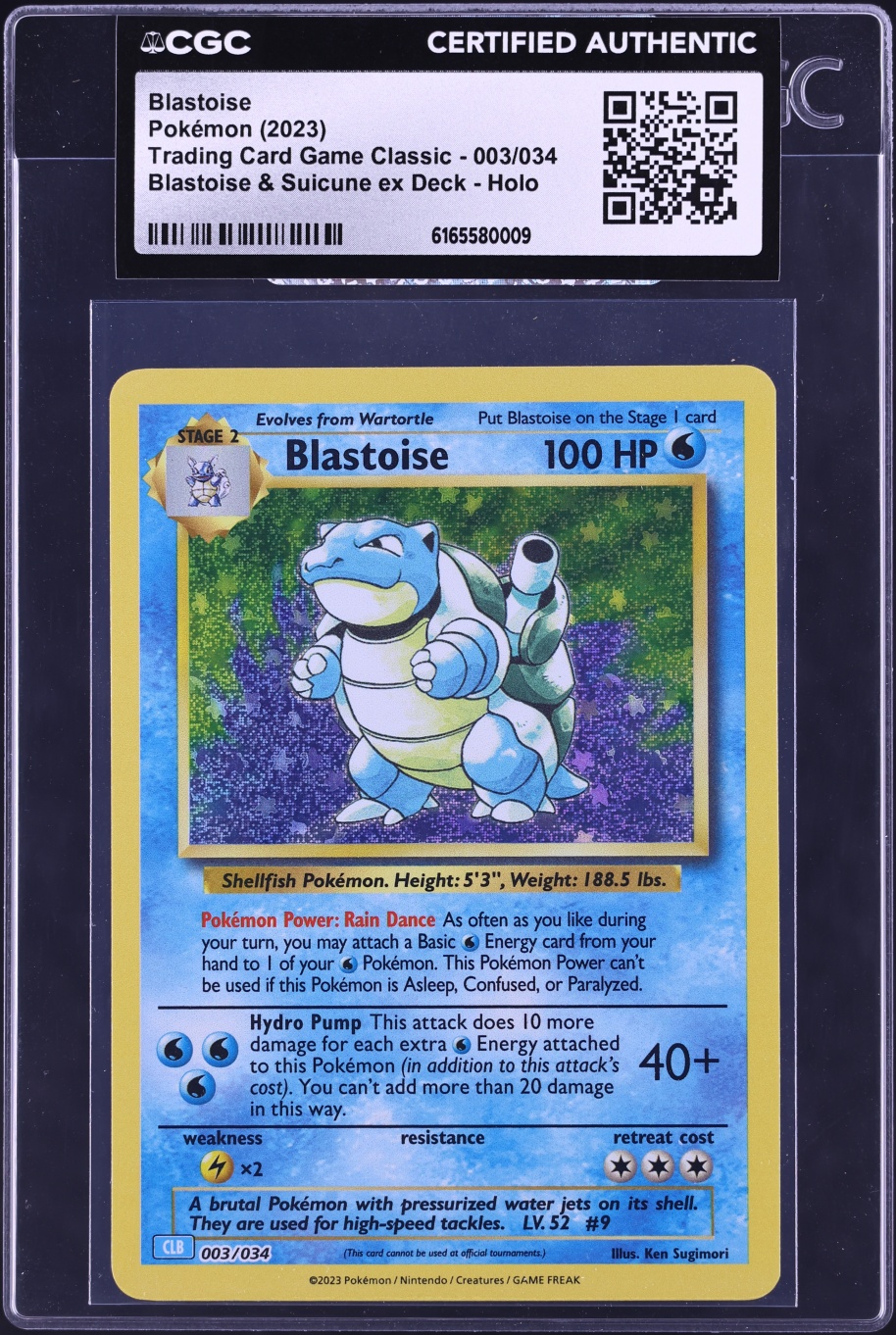 2023 Pokemon SV TCG Classic Suicune ex Deck Holo Blastoise #3 CGC AUTH