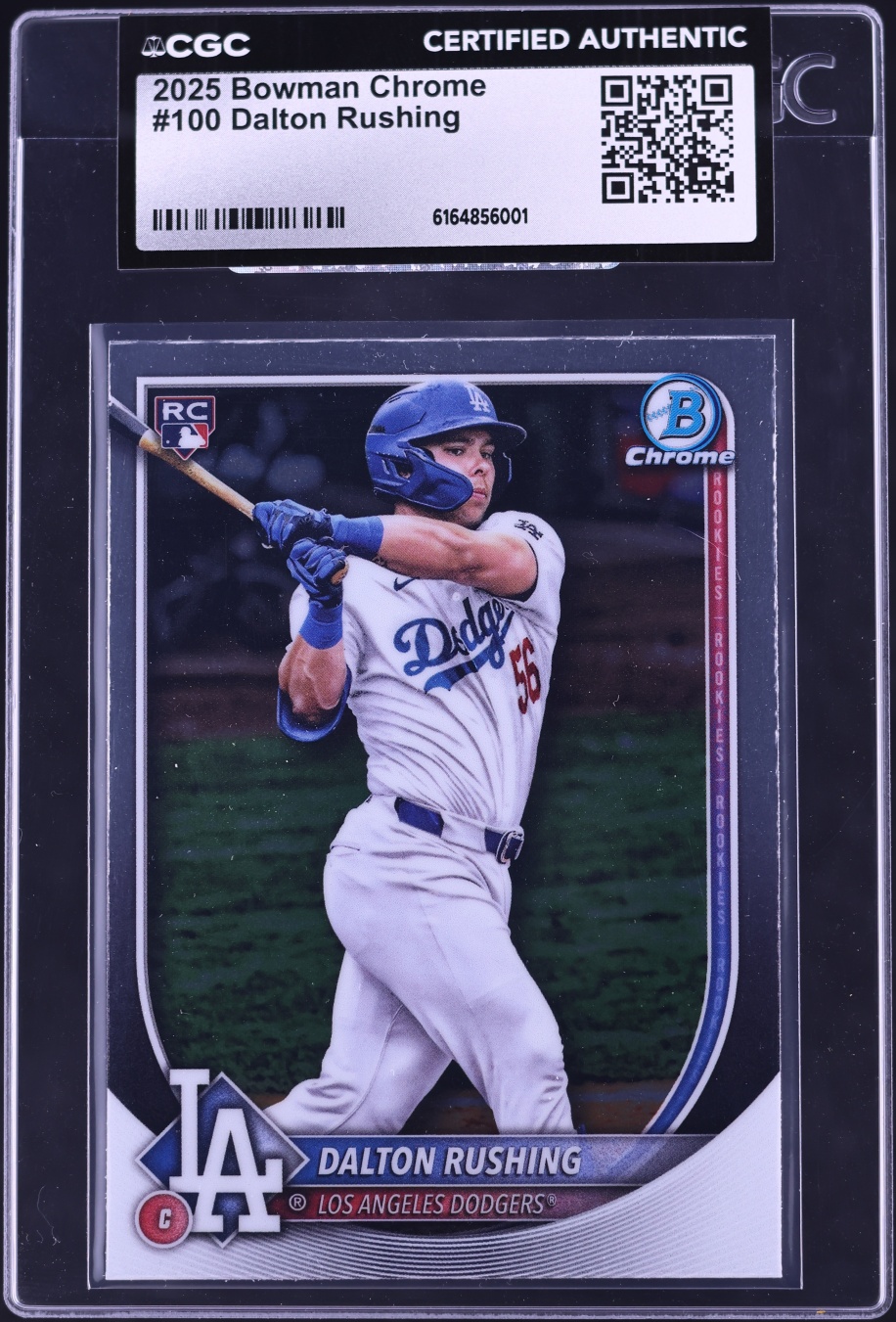 2025 Bowman Chrome Dalton Rushing ROOKIE #100 CGC AUTH
