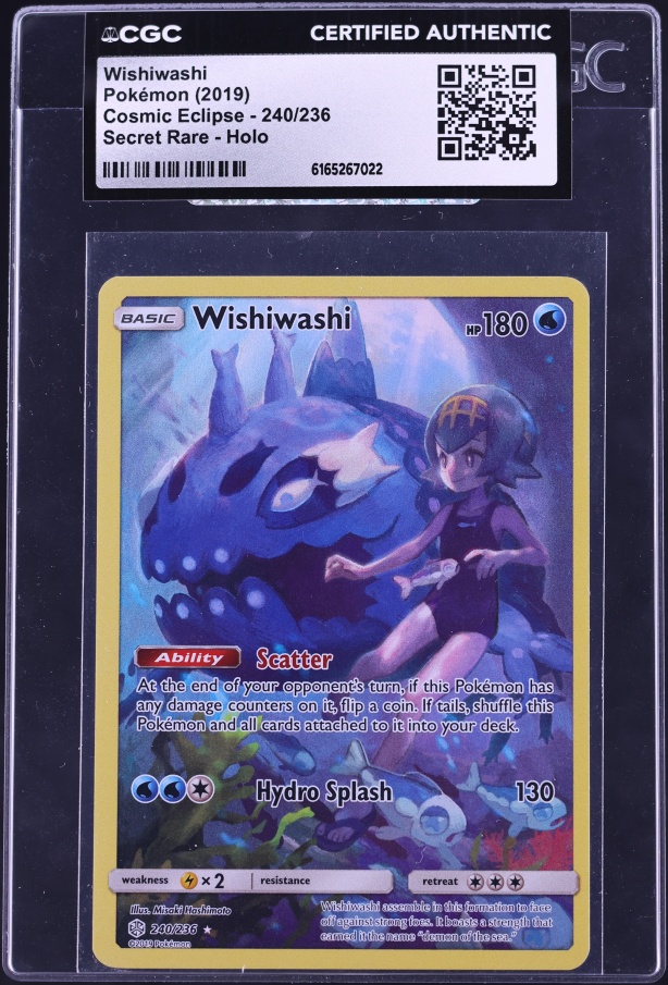 2019 Pokemon Sun & Moon Cosmic Eclipse Full Art Wishiwashi #240 CGC AUTH