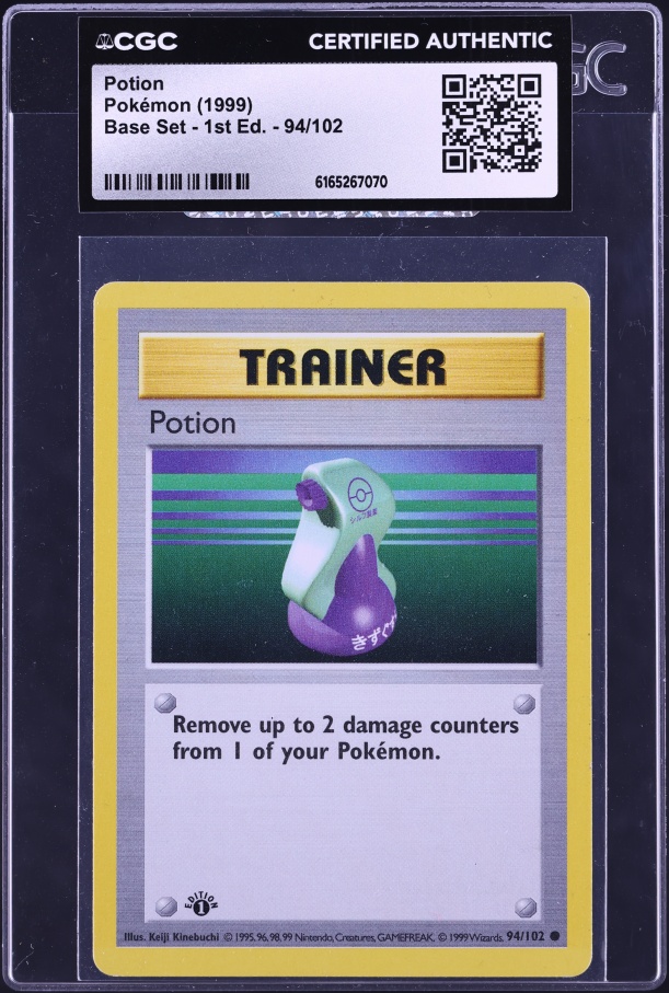 1999 Pokemon Base Set Shadowless 1st Edition Potion #94 CGC AUTH