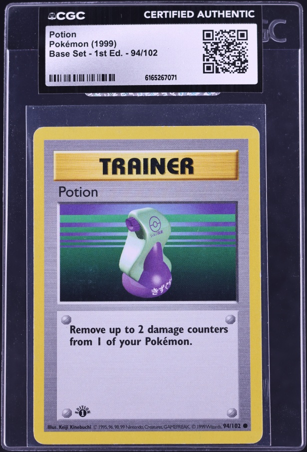 1999 Pokemon Base Set Shadowless 1st Edition Potion #94 CGC AUTH