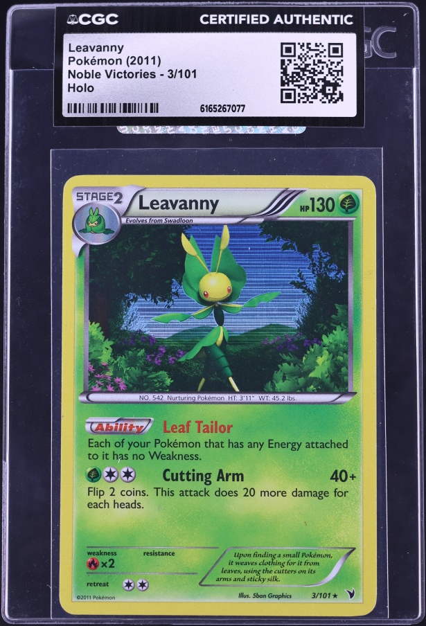 2011 Pokemon Black & White Noble Victories Holo Leavanny #3 CGC AUTH