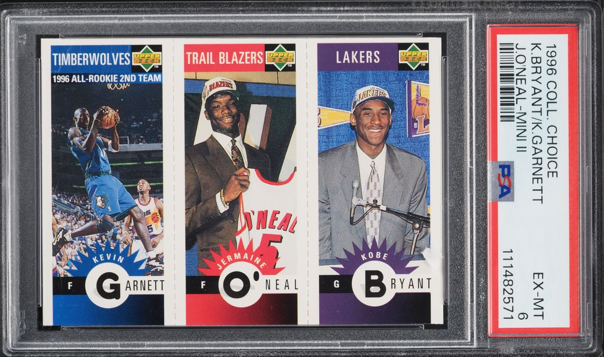 1996 Collector's Choice Mini II Kevin Garnett Jermaine O'Neal Kobe Bryant ROOKIE PSA 6 EXMT