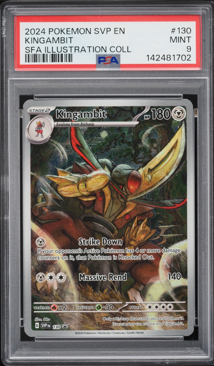 2024 Pokemon Scarlet & Violet Promo Shrouded Fable Illustration Full Art Kingambit #130 PSA 9