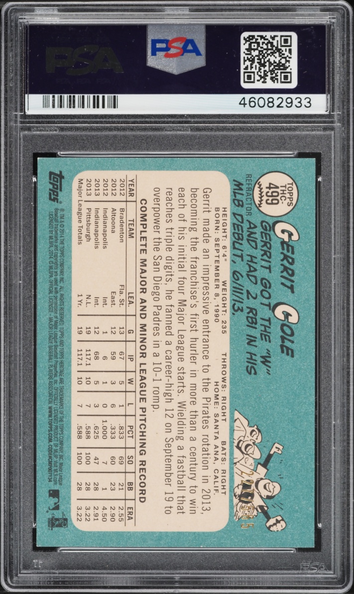 2014 Topps Heritage Chrome Refractor Gerrit Cole #THC-499 PSA 8 NM-MT