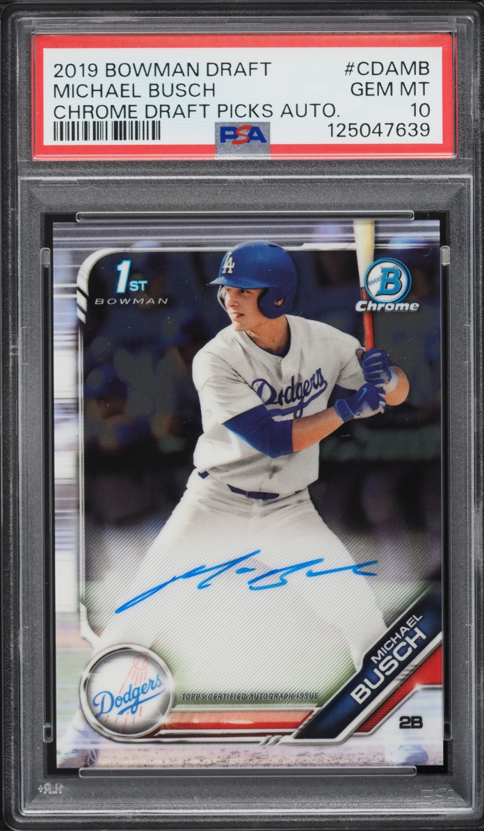 2019 Bowman Chrome Draft Michael Busch PROSPECT AUTO #CDA-MB PSA 10 GEM MINT