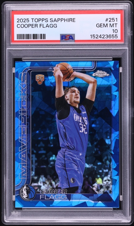2025 Topps Chrome Sapphire Cooper Flagg ROOKIE #251 PSA 10 GEM MINT