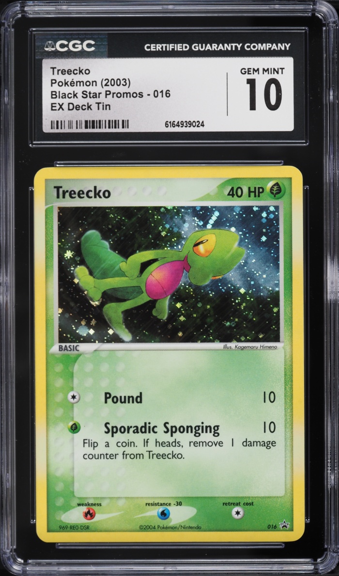 2003 Pokemon Black Star Promo EX Deck Tin Treecko #016 CGC 10 GEM MINT
