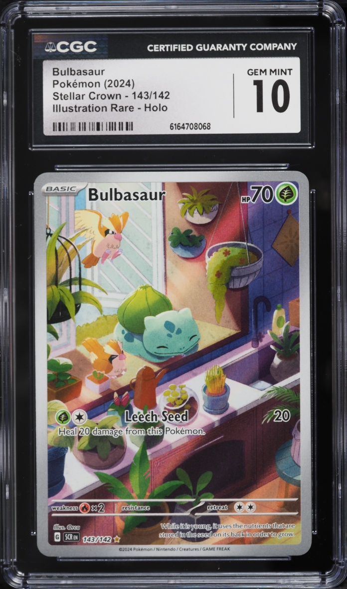 2024 Pokemon Scarlet & Violet Stellar Crown IR Bulbasaur #143 CGC 10 GEM MINT