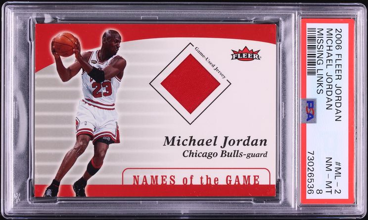 2006 Fleer Missing Links Michael Jordan PATCH #ML-2 PSA 8 NM-MT