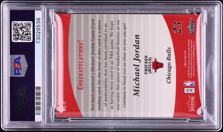 2006 Fleer Missing Links Michael Jordan PATCH #ML-2 PSA 8 NM-MT
