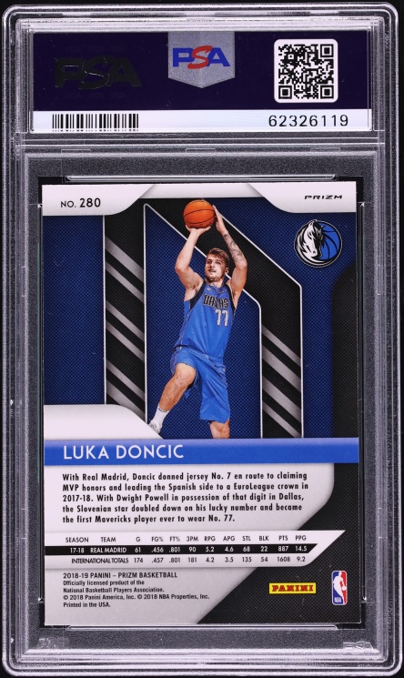 2018 Panini Prizm Silver Luka Doncic ROOKIE #280 PSA 10 GEM MINT