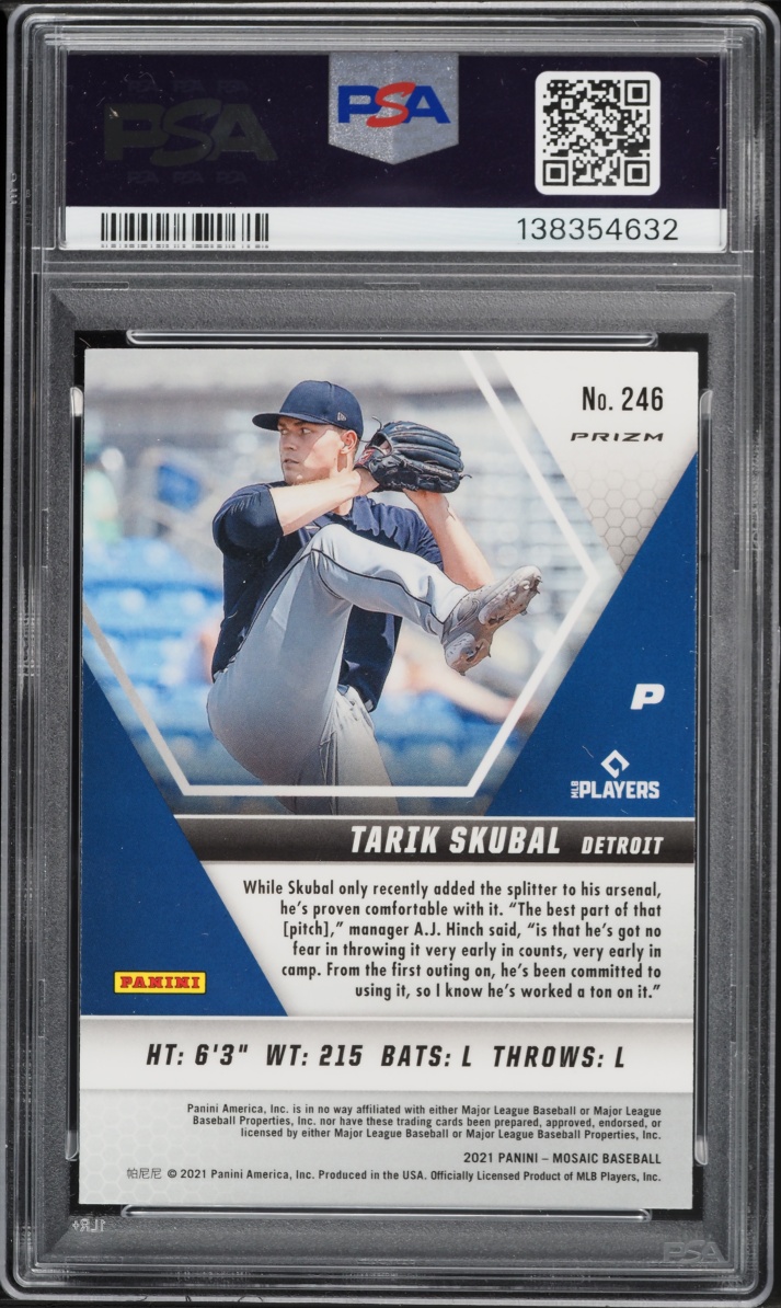 2021 Panini Mosaic Silver Prizm Tarik Skubal ROOKIE #246 PSA 10 GEM MINT