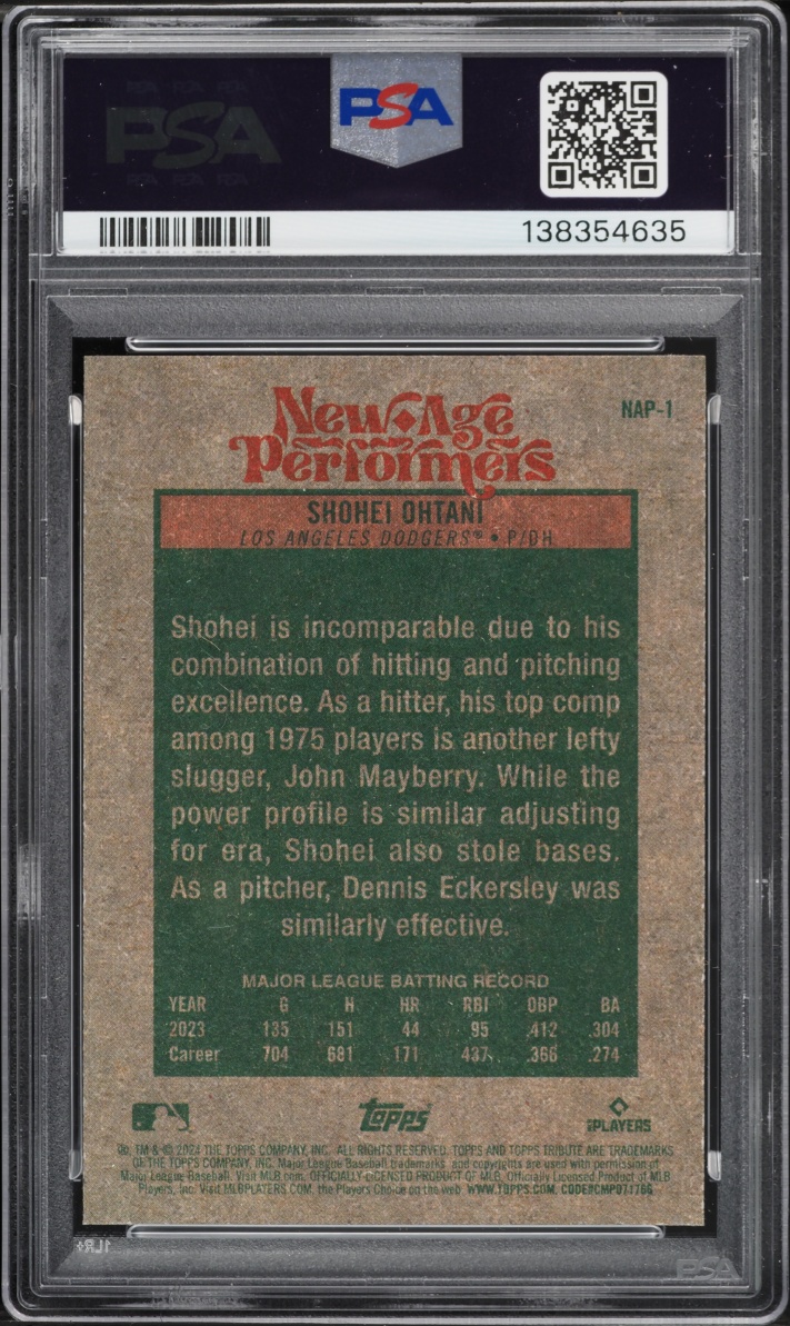 2024 Topps Heritage New Age Performers Shohei Ohtani #NAP-1 PSA 9 MINT