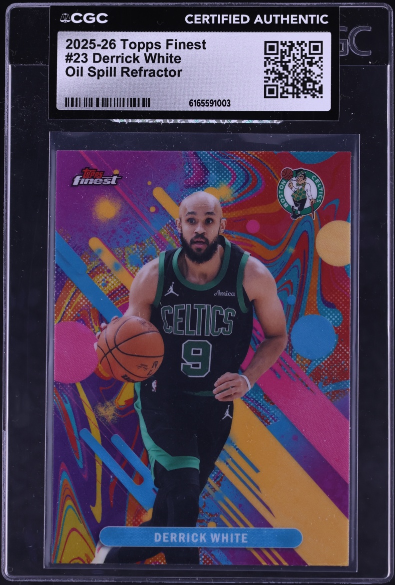 2025 Finest Oil Spill Refractor Derrick White #23 CGC AUTH