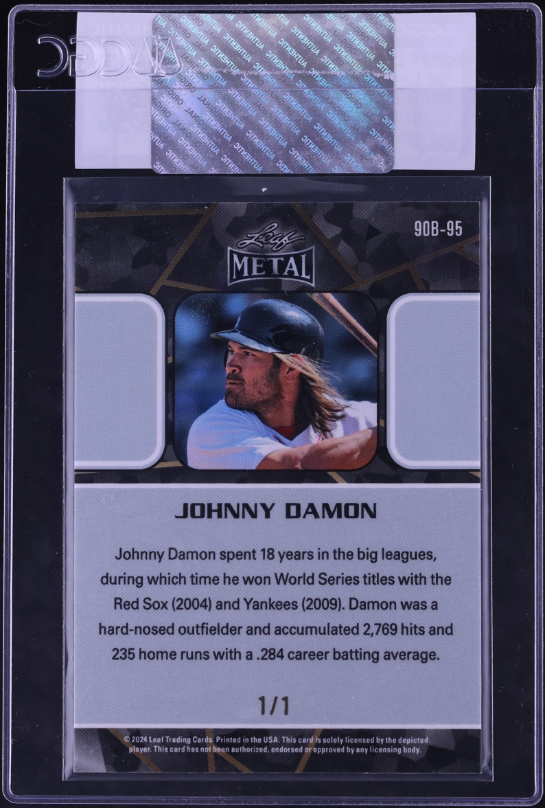 2024 Leaf Collective '90 Light Blue Lava Johnny Damon 1/1 #90B-95 CGC AUTH