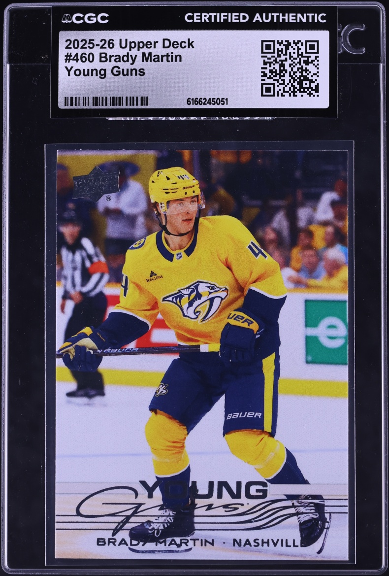 2025 Upper Deck Young Guns Brady Martin ROOKIE #460 CGC AUTH