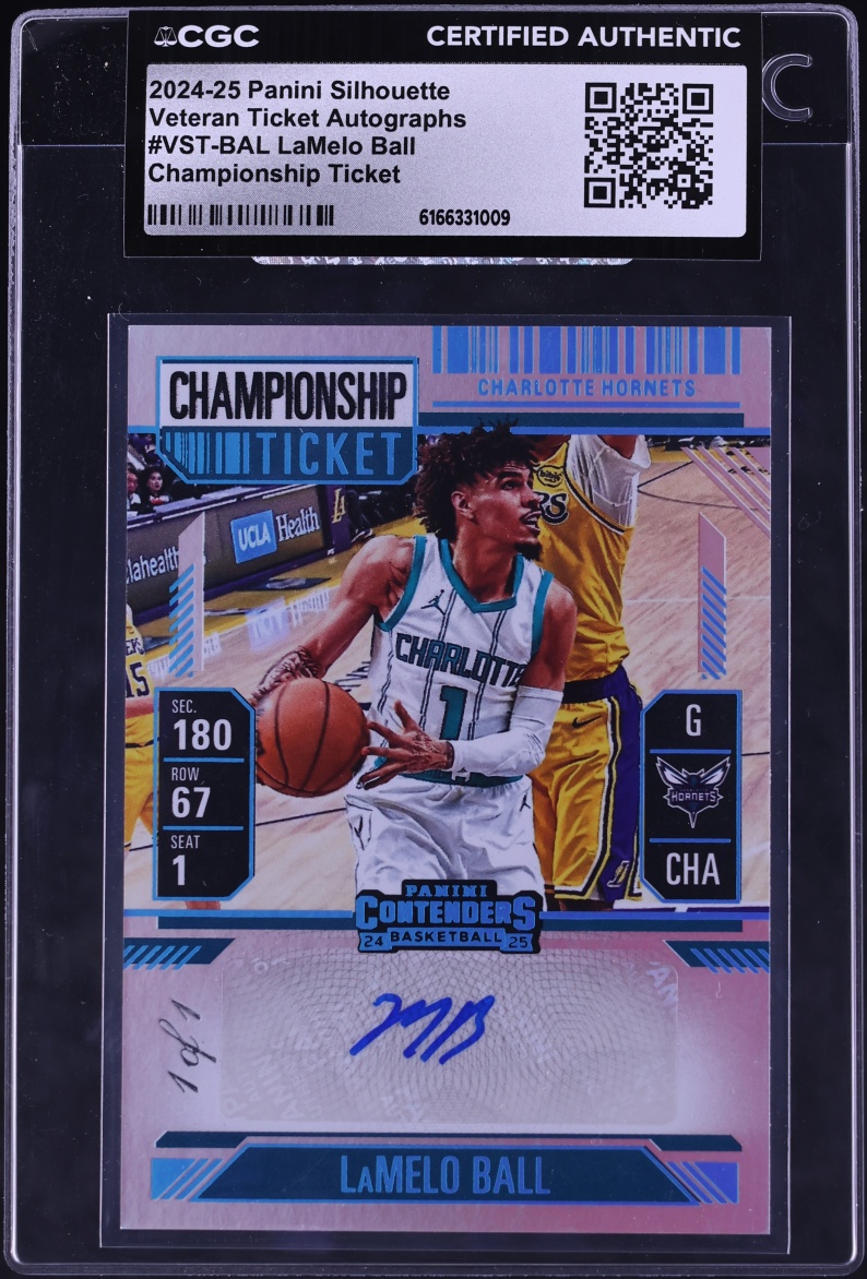 2024 Panini Silhouette Veteran Ticket Championship LaMelo Ball AUTO 1/1 #VST-BAL CGC AUTH
