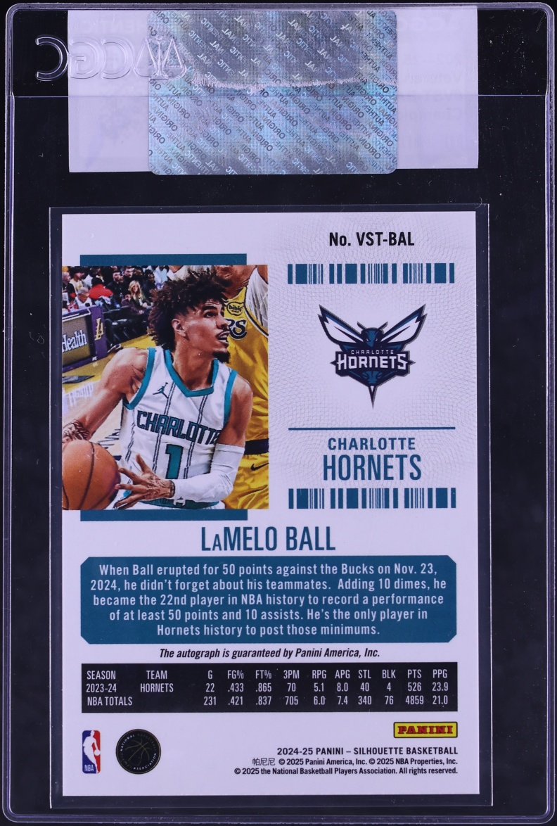 2024 Panini Silhouette Veteran Ticket Championship LaMelo Ball AUTO 1/1 #VST-BAL CGC AUTH