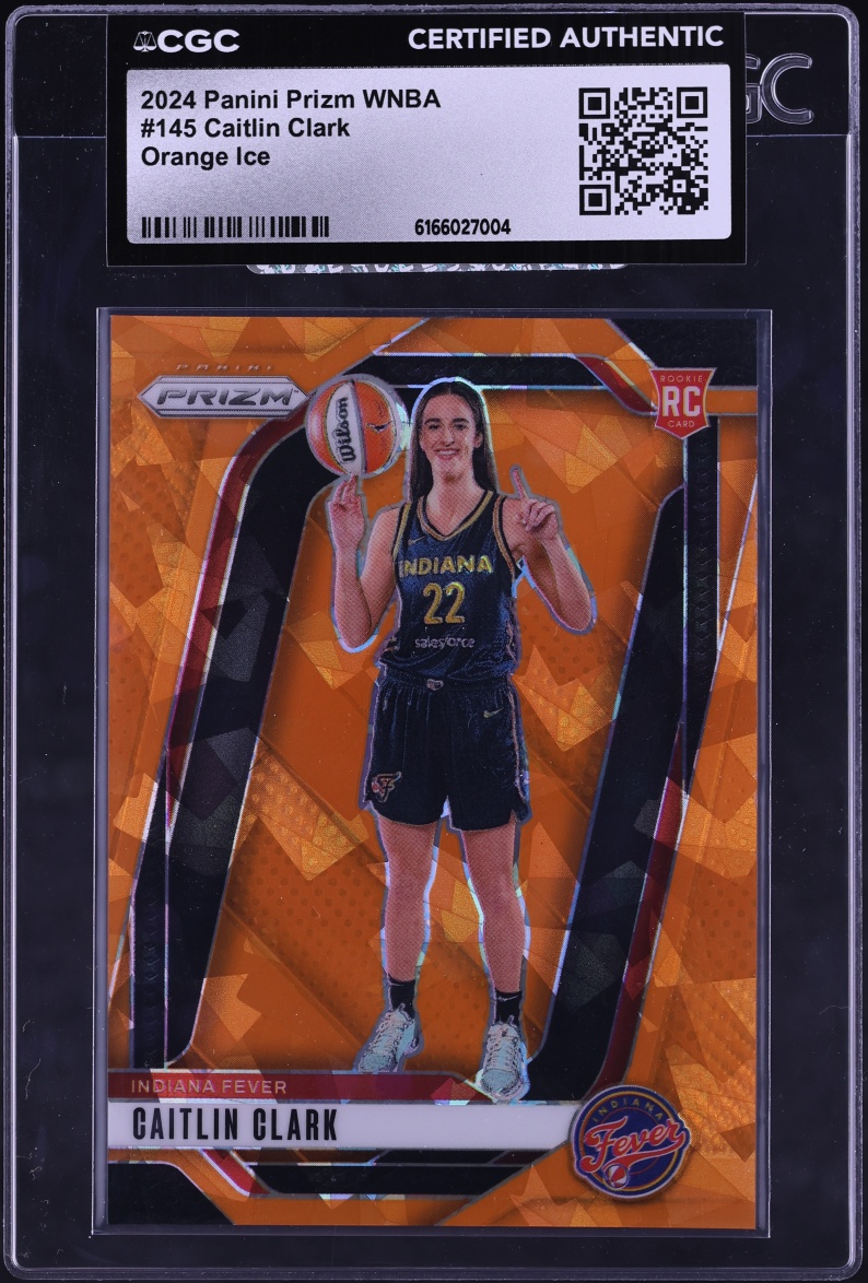 2024 Panini Prizm WNBA Orange Ice Caitlin Clark ROOKIE #145 CGC AUTH