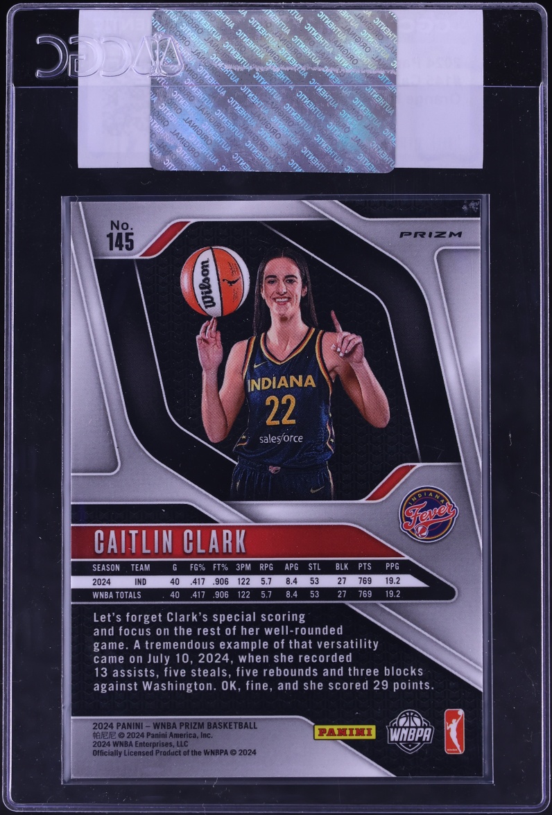 2024 Panini Prizm WNBA Orange Ice Caitlin Clark ROOKIE #145 CGC AUTH