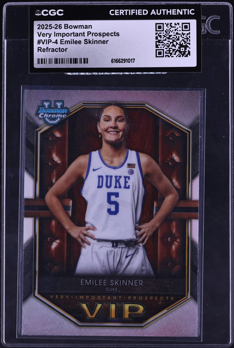 2025 Bowman Chrome U Very Important Prospects Refractor Emilee Skinner ROOKIE #VIP-4 CGC AUTH