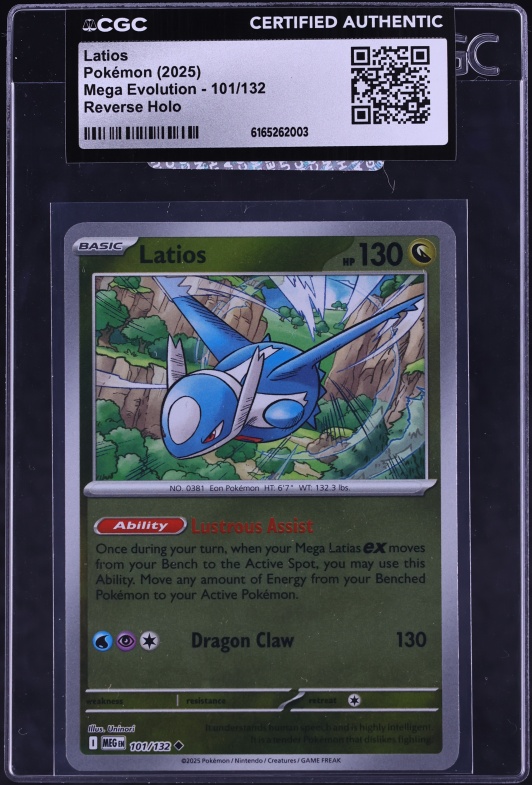 2025 Pokemon Mega Evolution Reverse Holo Latios #101 CGC AUTH