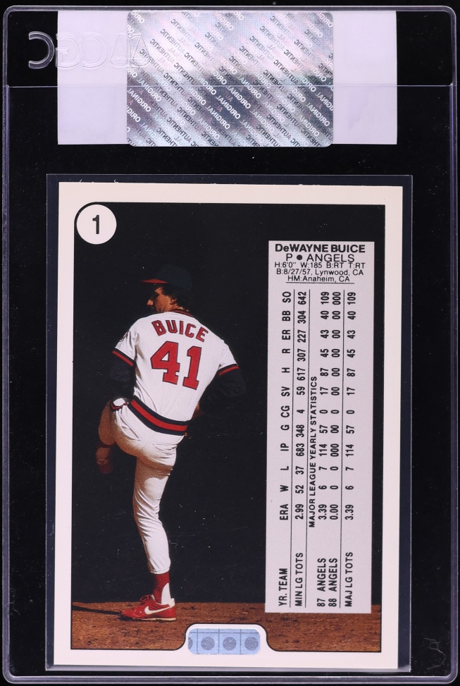1989 Upper Deck Promo DeWayne Buice #1 CGC AUTH