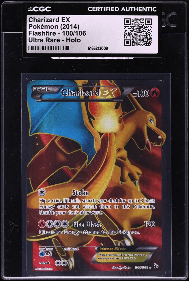 2014 Pokemon XY Flashfire Full Art Charizard EX #100 CGC AUTH