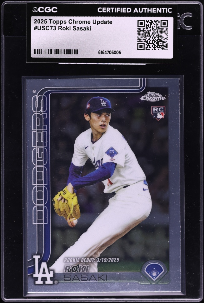 2025 Topps Chrome Update Roki Sasaki ROOKIE #USC73 CGC AUTH