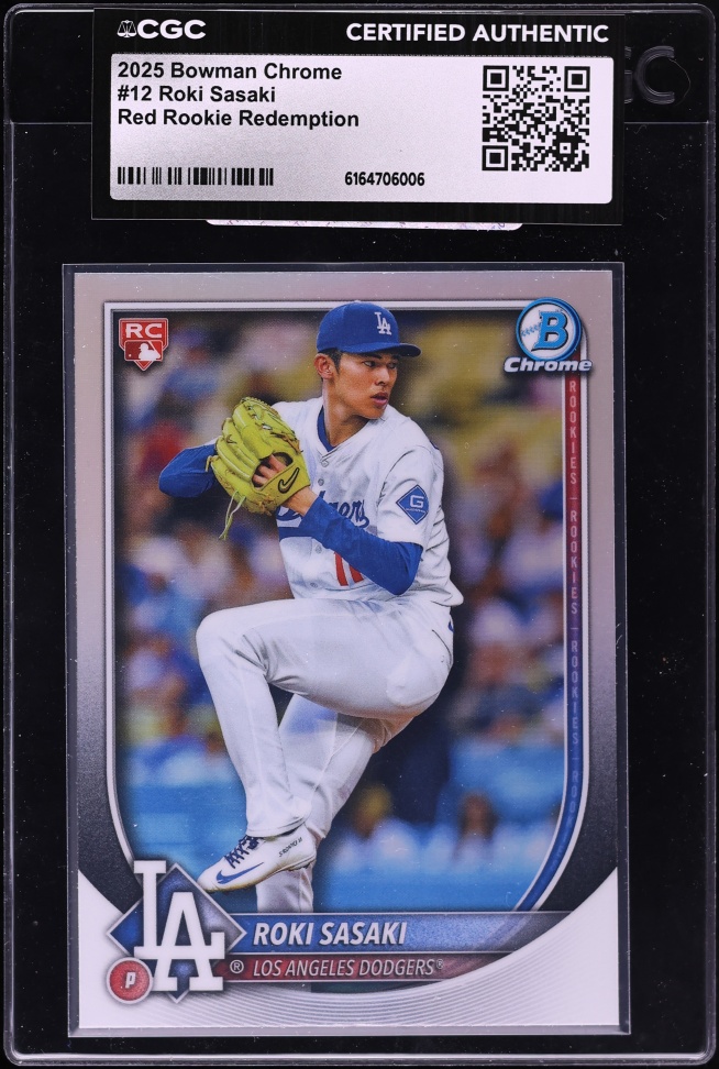 2025 Bowman Chrome Red Redemption Roki Sasaki ROOKIE #12 CGC AUTH