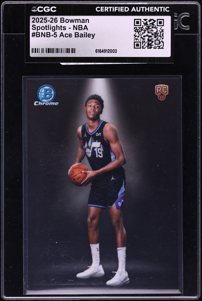 2025 Bowman Chrome Spotlights NBA Ace Bailey ROOKIE #BNB-5 CGC AUTH