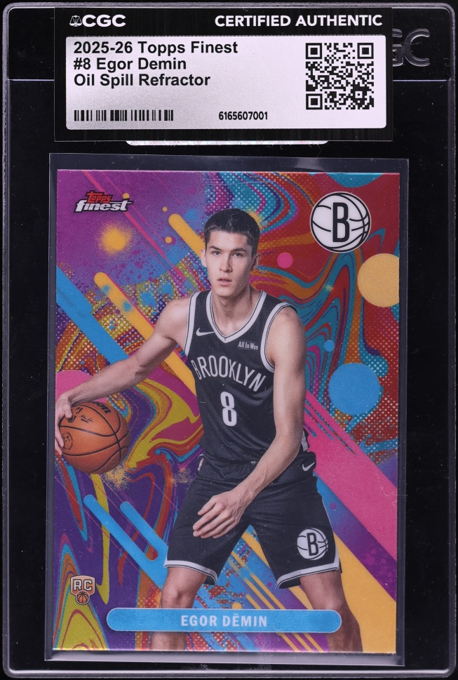 2025 Finest Oil Spill Refractor Egor Demin ROOKIE #8 CGC AUTH