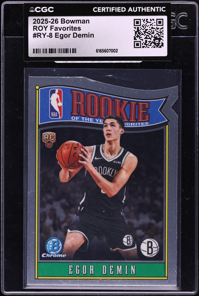 2025 Bowman Chrome ROY Favorites Die-Cut Egor Demin ROOKIE #RY-8 CGC AUTH
