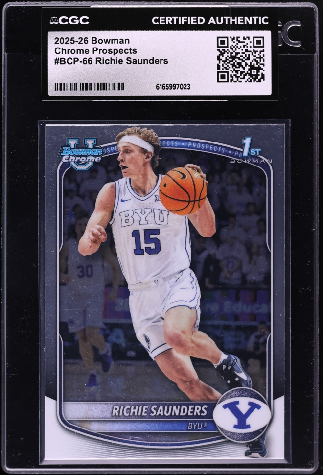 2025 Bowman Chrome U Richie Saunders PROSPECT #BCP-66 CGC AUTH