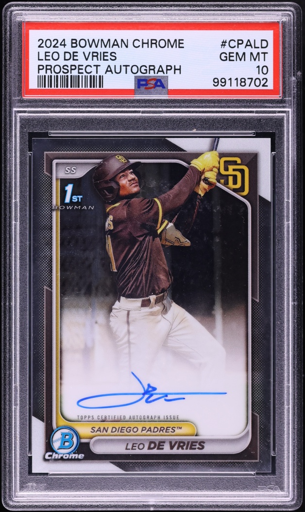 2024 Bowman Chrome Leo De Vries PROSPECT AUTO #CPA-LD PSA 10 GEM MINT